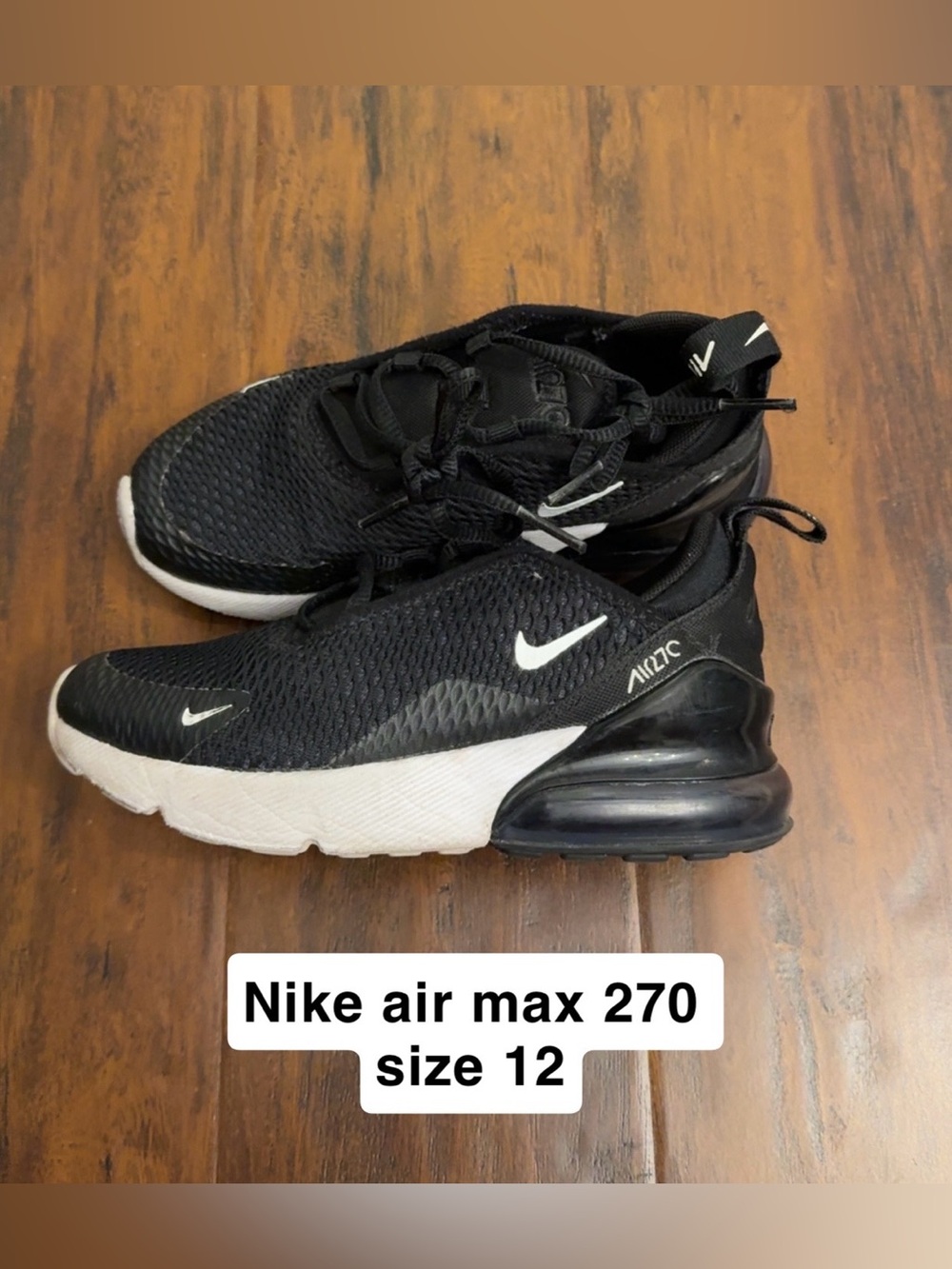 Nike Air Max 270 Black & White Athletic Sneakers